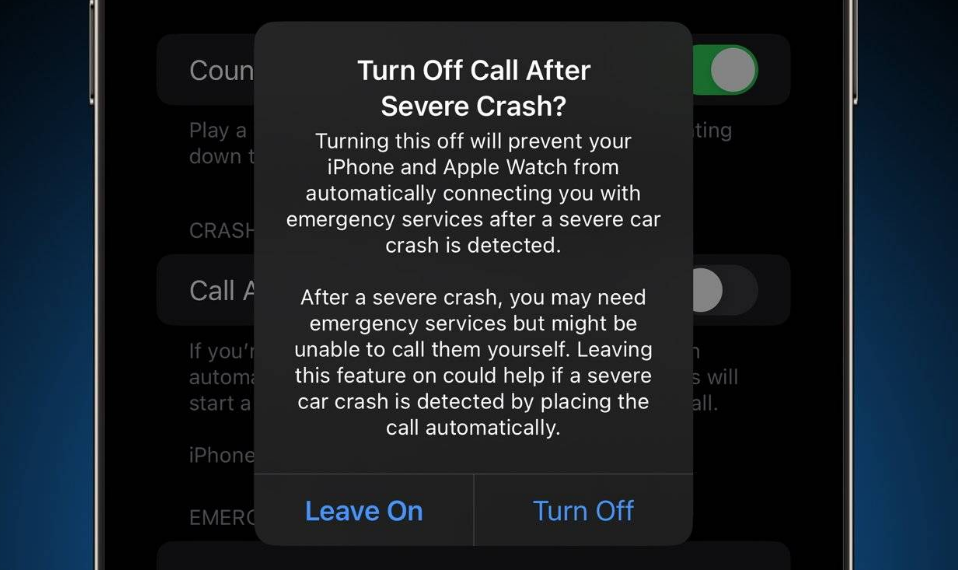 道里苹果14维修分享 iPhone 14 和 Apple Watch 上关闭崩溃检测 